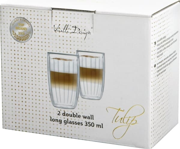 Vialli Design Sett med 2 høye Tulip-glass 350 ml 8968