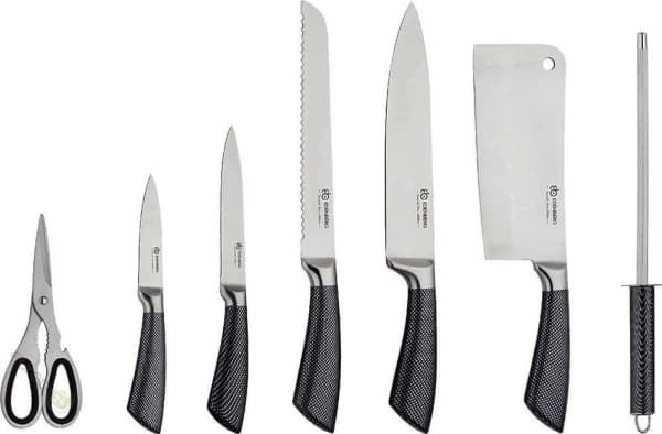 Elitehoff Kjøkkenkniver i blokk Elitehoff E 6262 stål + grå knivstativ