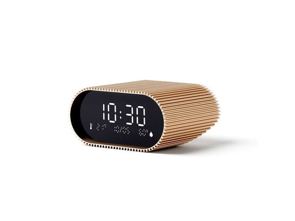 LEXON Ray Clock, Digital väckarklocka, Oval, Guld, Akrylnitrilbutadienstyren (ABS), Gjuten aluminium, inomhus, Adult/Child