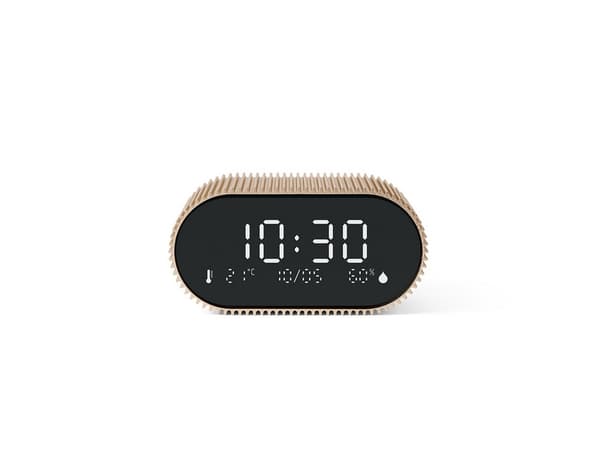 LEXON Ray Clock, Digital väckarklocka, Oval, Guld, Akrylnitrilbutadienstyren (ABS), Gjuten aluminium, inomhus, Adult/Child