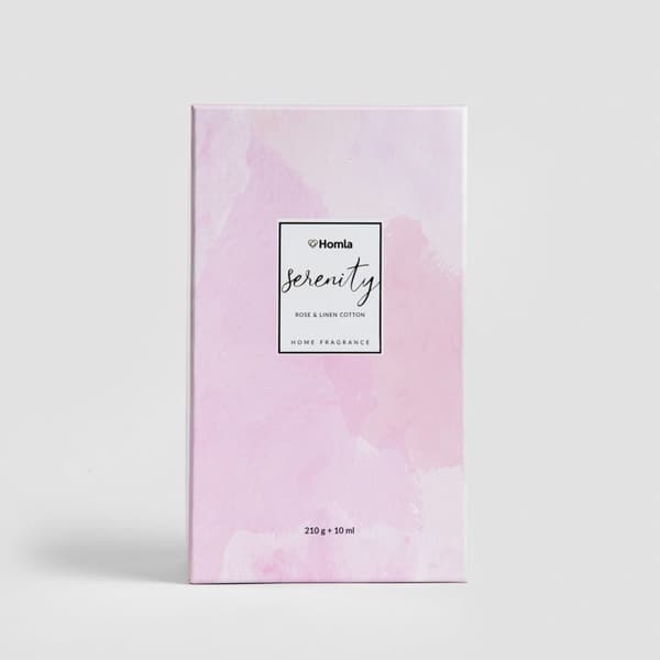 Tuoksusetti | SERENITY | Ruusu & pellava Puuvilla | 210G + 10ml | 719295