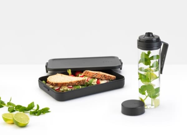 Brabantia Make & Take, Lunsjbokssett, Voksen, Grå, Gjennomsiktig, Plast, Monokromatisk, Rektangulær