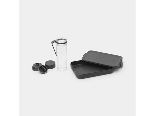 Brabantia Make & Take, Lunsjbokssett, Voksen, Grå, Gjennomsiktig, Plast, Monokromatisk, Rektangulær