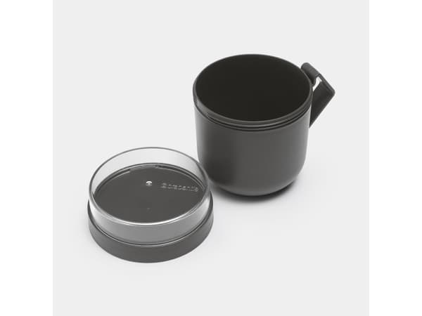 Brabantia Make & Take, Krus, Rund, 0,6 l, Grå, Gjennomsiktig, Plast, 130 mm