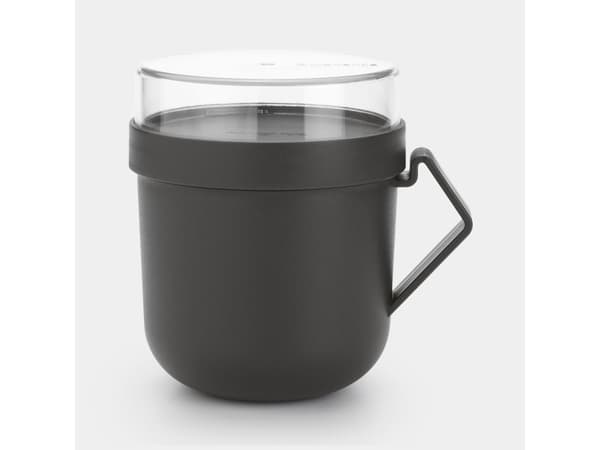 Brabantia Make & Take, Krus, Rund, 0,6 l, Grå, Gjennomsiktig, Plast, 130 mm