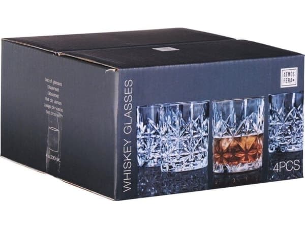 Excellent Houseware Komplet szklanek do whisky 4 sztuki 230 ml