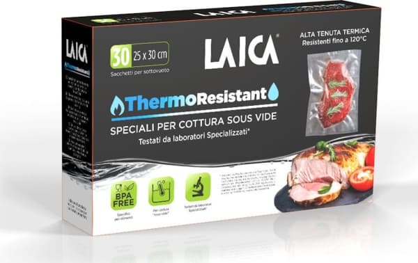 Laica TR1000, Vakuumforseglingsposer, 0 - 120 °C, 30 stykker, 250 mm, 300 mm, CE