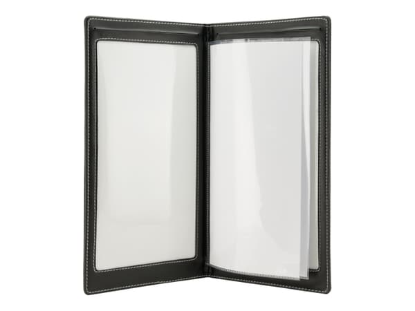 Securit® A45 CROCODILE menuomslag, illustr. bestik, 2 lommer, sort