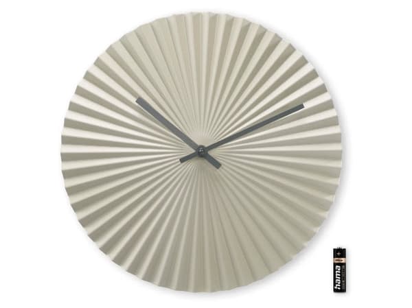 Hama Barbados, Vegg, Kvartsklokke, Rund, Grønn, Grå, Metall, Minimalisme