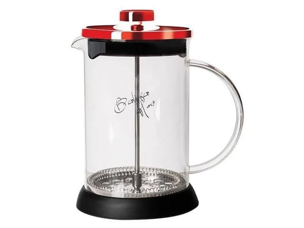 Berlinger Haus BH/1498, Pressopannu, 0,8 L, Burgundi, Läpinäkyvä, Lasi, Silikoni, Ruostumaton teräs, 1 kpl