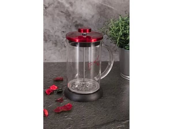 Berlinger Haus BH/1498, Fransk press, 0,8 l, Burgundisk, Transparent, Glas, Silikon, Rostfritt stål, 1 styck