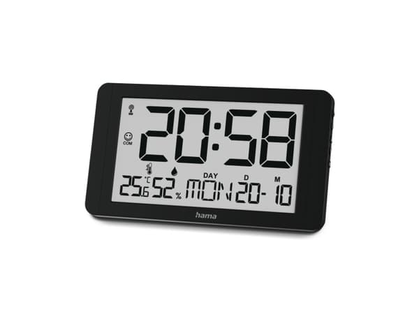 Hama 00222215, Table, Digital clock, Rectangle, Black, Plastic, -10 - 50 °C