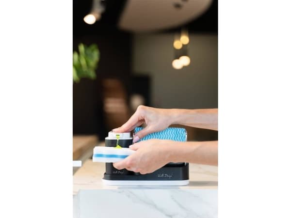 Vialli Design Köksorganisatör med vätskeautomat Livio Duo svart 8296