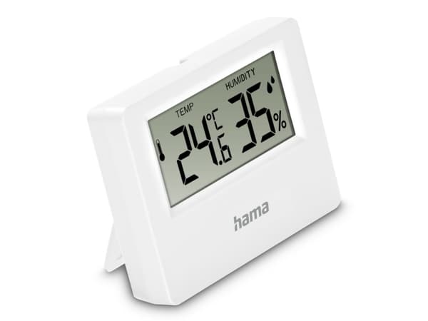 Hama 00222222, Electronic environment thermometer, Indoor, Digital, White, Plastic, Table