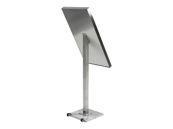 Securit® STAINLESS STEEL LED Informationsdisplay 120 til 6xA4, stål - komplet kit