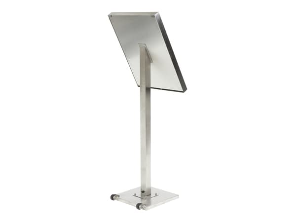 Securit® STAINLESS STEEL LED Informationsdisplay 120 til 4xA4, stål - komplet kit