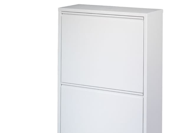 Källsorteringsskåp metallplatta 4x15 L Vit