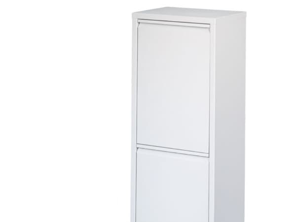 Källsorteringsskåp metallplatta 2x15 L Vit