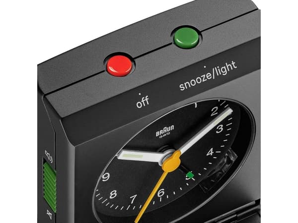 Braun BC05B, Bord, Analog clock, Rektangel, Svart, Klassisk, Batteri