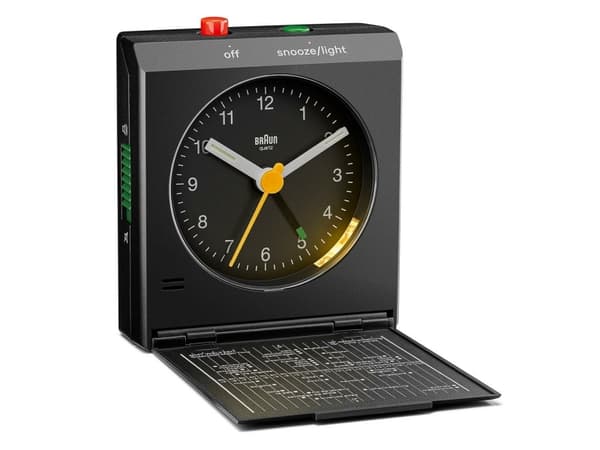 Braun BC05B, Bord, Analog clock, Rektangel, Svart, Klassisk, Batteri