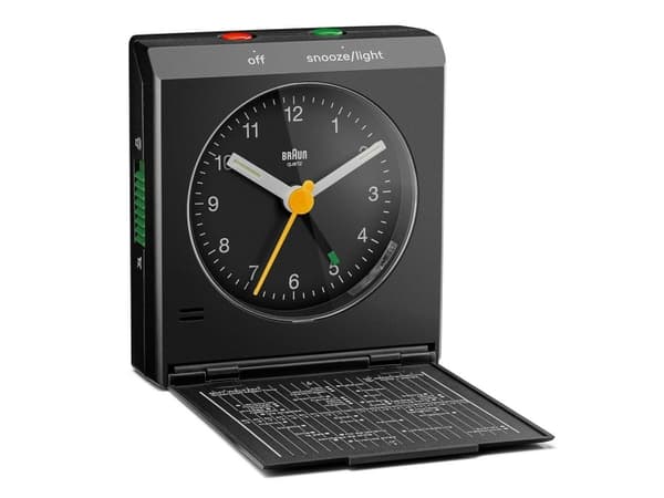 Braun BC05B, Bord, Analog clock, Rektangel, Svart, Klassisk, Batteri