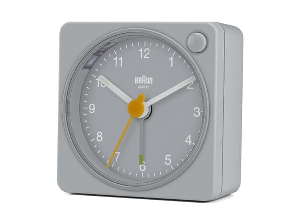Braun BC02XG, Quartz alarmur, Firkant, Grå, Gul, Analog, Batteri