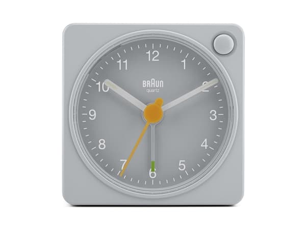 Braun BC02XG, Quartz alarmur, Firkant, Grå, Gul, Analog, Batteri