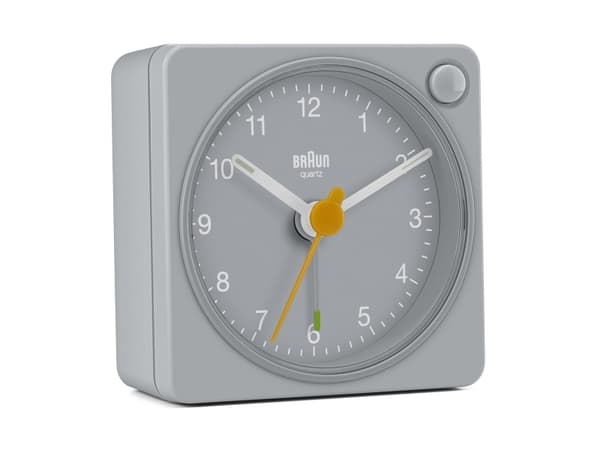 Braun BC02XG, Quartz alarmur, Firkant, Grå, Gul, Analog, Batteri