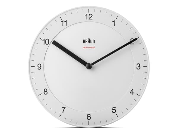 Braun BC06W-DCF, Quartz-väckarklocka, Rund, Vit, Analog, Batteri, AA