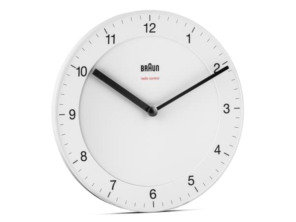 Braun BC06W-DCF, Quartz-väckarklocka, Rund, Vit, Analog, Batteri, AA