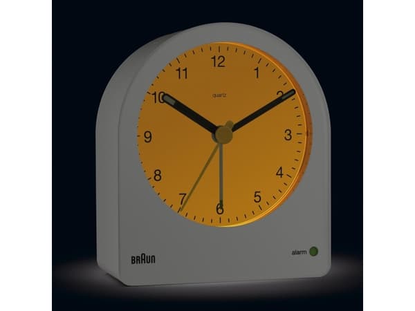 Braun BC22W, Quartz vekkerklokke, Hvit, Batteri, AA, 85,6 mm, 97 mm