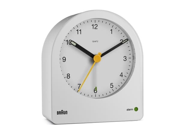 Braun BC22W, Quartz vekkerklokke, Hvit, Batteri, AA, 85,6 mm, 97 mm