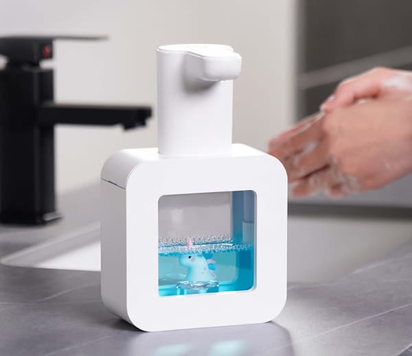 Kub skum handtvätt mobiltelefon väggmonterad automatisk handtvål intelligent sensor hem uppladdningsbar tvåldispenser