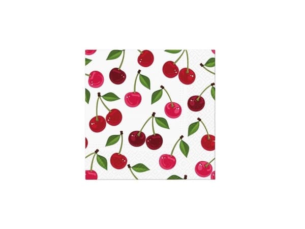 Paw Napkin With Cherry 33X33cm 20Pcs