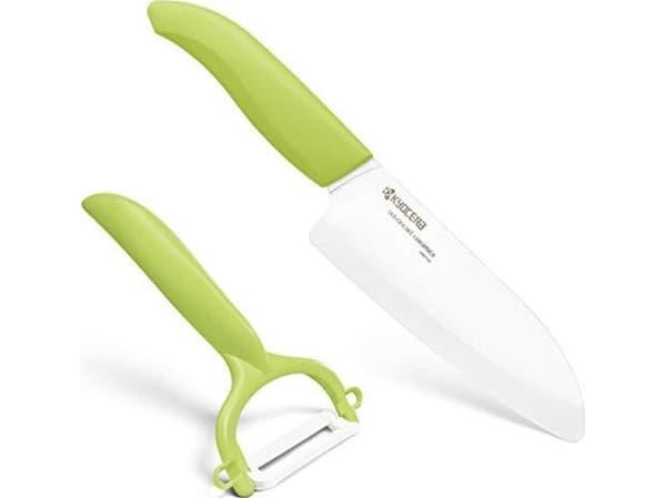 Kyocera Kyocera FK140CP10NGR SANTOKU KNIFE & PEELER Set, knife (14 cm blade) and peeler, Green