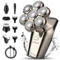 Miniatyrbillede 2 af 2: Elektrisk Hovedbarbermaskine, 7 Blade, Hurtig USB Opladning,Guld
