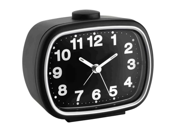 TFA Dostmann 60.1017.01 Quarz Vækkeur Sort Alarmtider 1 Fluorescerende Viser