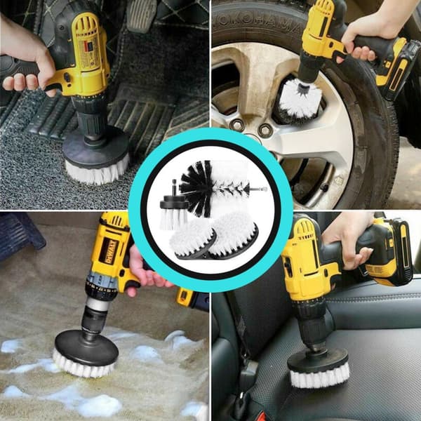 4 kpl:n poraharjan puhdistussarja Power Scrubber -kylpyhuoneharjat 2''+3,3''+3,9''+4,5''