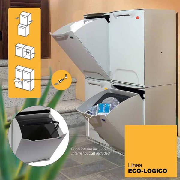 Artplast Papperskorg Eco-logico 47x34x29 Cm Vit