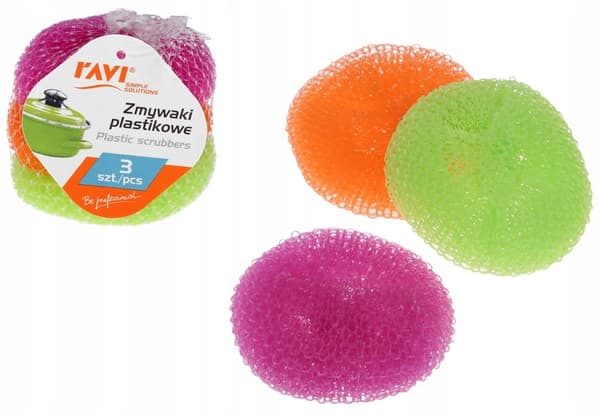 Plastkökssvamp för disk, skursvamp, 3 st.