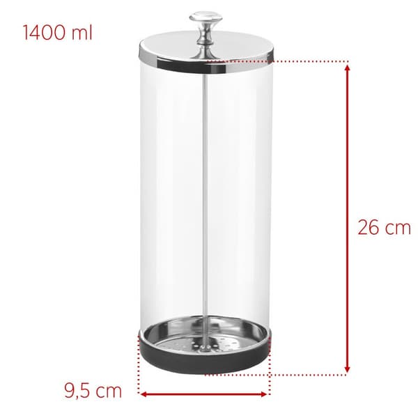 Glasbeholder til desinficering af værktøj 1400 ml