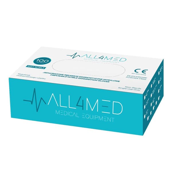 All4med kertakäyttöiset diagnostiset nitriilikäsineet mustat M