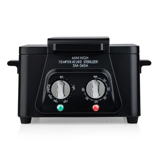 Sterilizer Skab, Højtemperatur Sterilisator, 2,5L Kapacitet, Ultraviolet Lys Desinfektion,Sort, EU