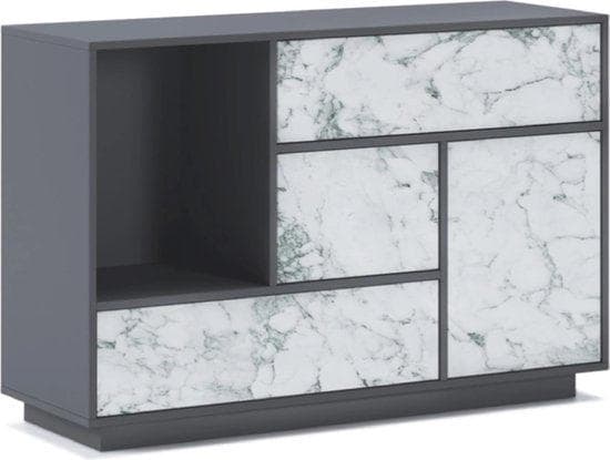 Sideboard - Sideboard Cabinet - Organizer - Sideboard Modern - Sideboard Bedroom - Archive Cabinet Office - 120x40x86cm - Grå/marmor