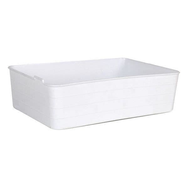 Vit plast triangulär låda Organizer Mått - 27 x 9 x 7