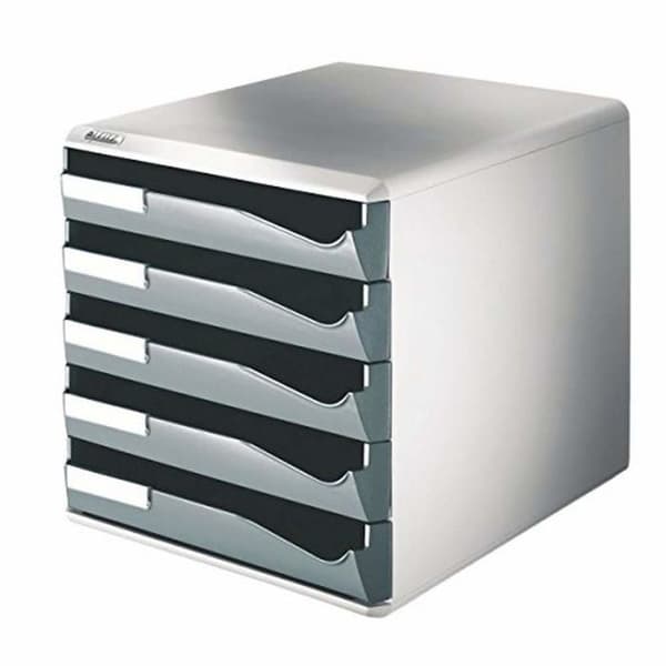 Leitz Drawer Organizer - 52800089 - A4-arkiveringsblock, 5 lådor, mörkgrå, stolpset,