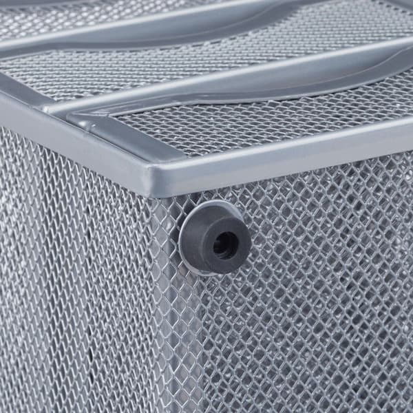 Relaxdays skrivbordsoorganisatör 3 lådor metall kontorsmaterial pennor verktyg HxlxB: 21x12,5x13 cm, silver