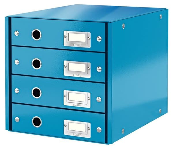 Leitz Drawer Organizer - 60494036 - Wow Click - Butik 60490036 Arkivblock med 4 lådor A4 Blå