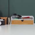 Miniatyrbild 5 av 6: Relaxdays Kontorsorganisatör, 1 låda, dokument i A4-format, bambu, HxBxD: 11x32x22 cm, kontorsmaterial, vit - natur