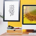 Miniatyrbild 2 av 6: Relaxdays Kontorsorganisatör, 1 låda, dokument i A4-format, bambu, HxBxD: 11x32x22 cm, kontorsmaterial, vit - natur
